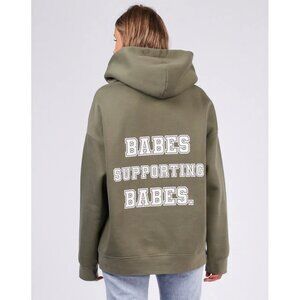 Brunette The Label Olive Green Babes Supporting Babes Big Sister Hoodie